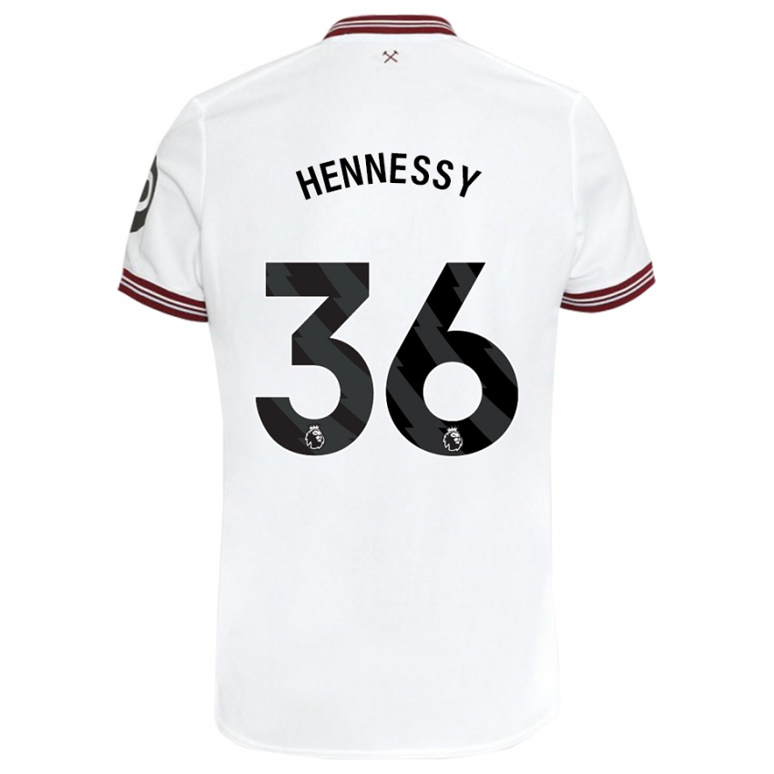 Børn Alexandra Hennessy #36 Hvid Udebane Spillertrøjer 2023/24 Trøje T-Shirt