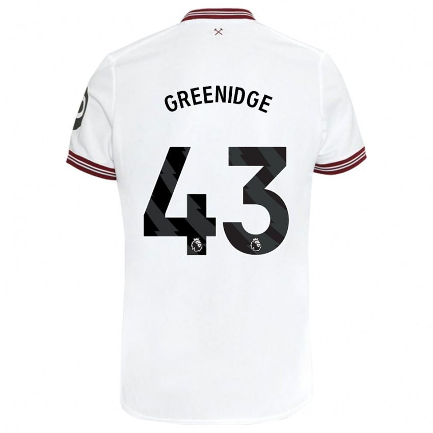Børn Will Greenidge #43 Hvid Udebane Spillertrøjer 2023/24 Trøje T-Shirt
