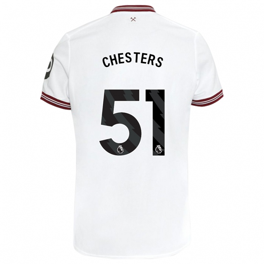 Børn Daniel Chesters #51 Hvid Udebane Spillertrøjer 2023/24 Trøje T-Shirt