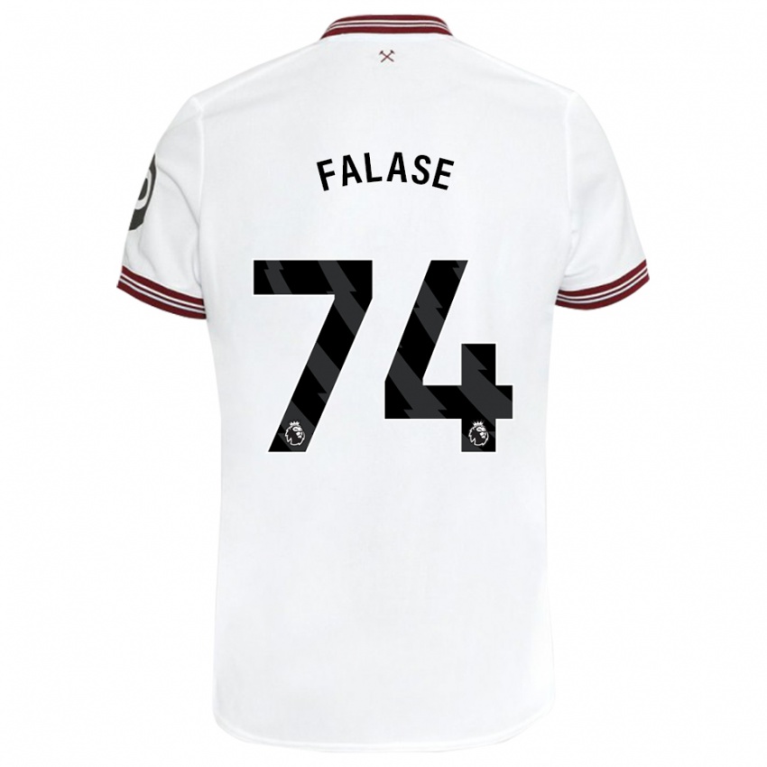 Børn Asher Falase #74 Hvid Udebane Spillertrøjer 2023/24 Trøje T-Shirt