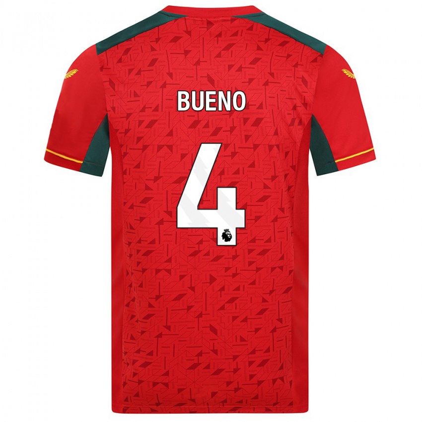 Børn Santiago Bueno #4 Rød Udebane Spillertrøjer 2023/24 Trøje T-Shirt
