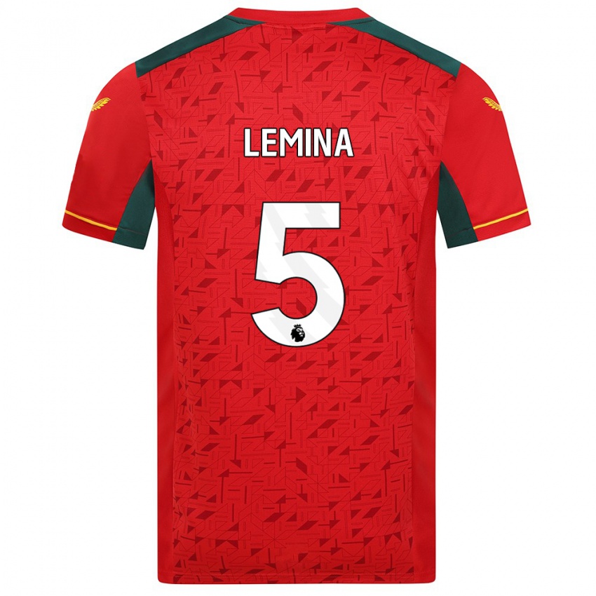 Børn Mario Lemina #5 Rød Udebane Spillertrøjer 2023/24 Trøje T-Shirt