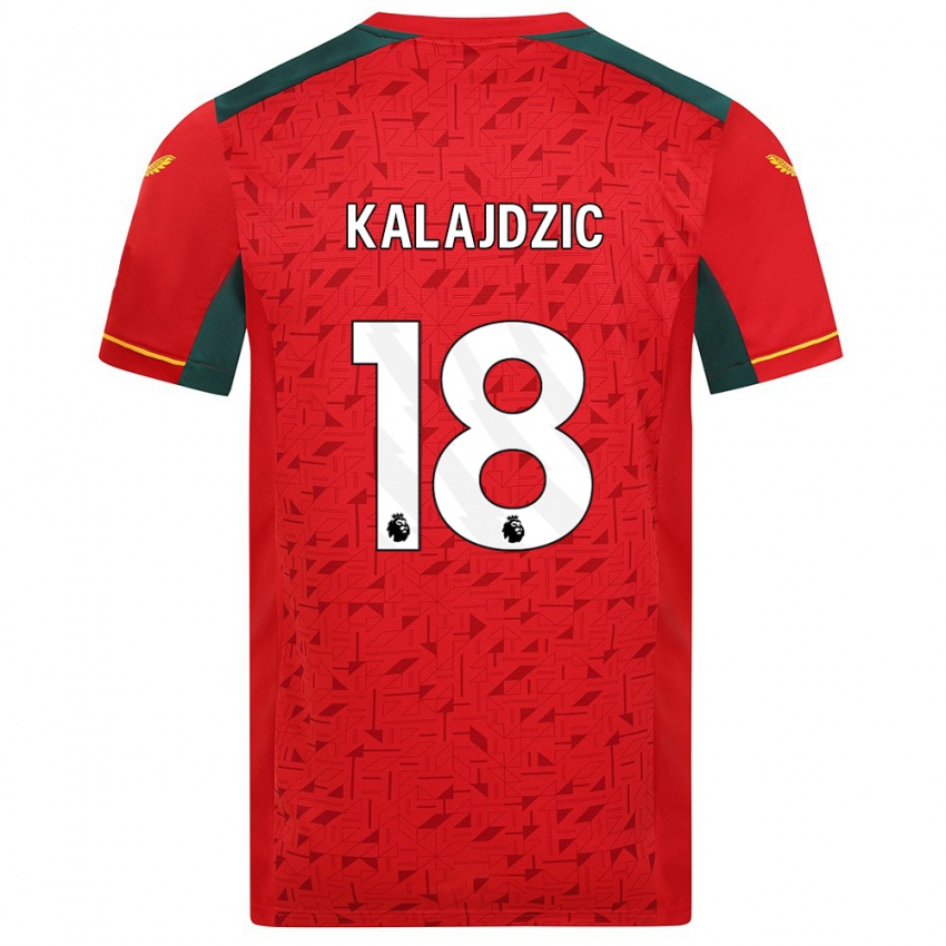 Børn Sasa Kalajdzic #18 Rød Udebane Spillertrøjer 2023/24 Trøje T-Shirt