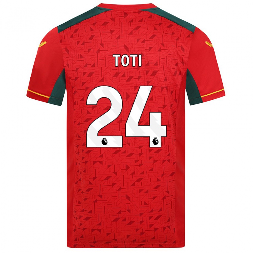 Børn Toti #24 Rød Udebane Spillertrøjer 2023/24 Trøje T-Shirt