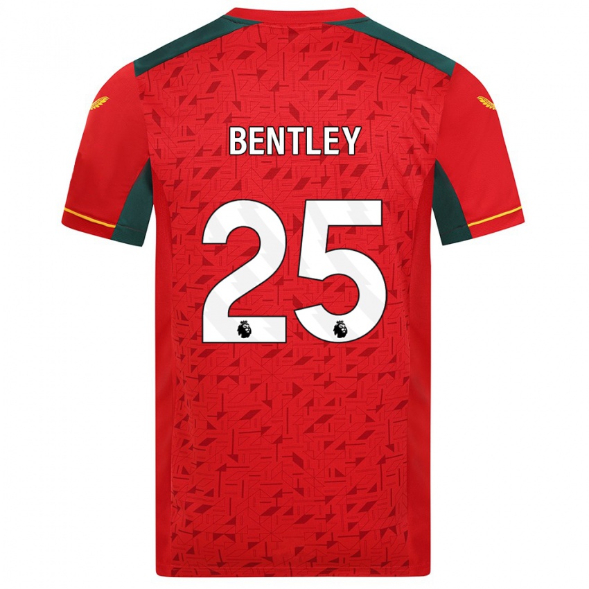 Børn Daniel Bentley #25 Rød Udebane Spillertrøjer 2023/24 Trøje T-Shirt