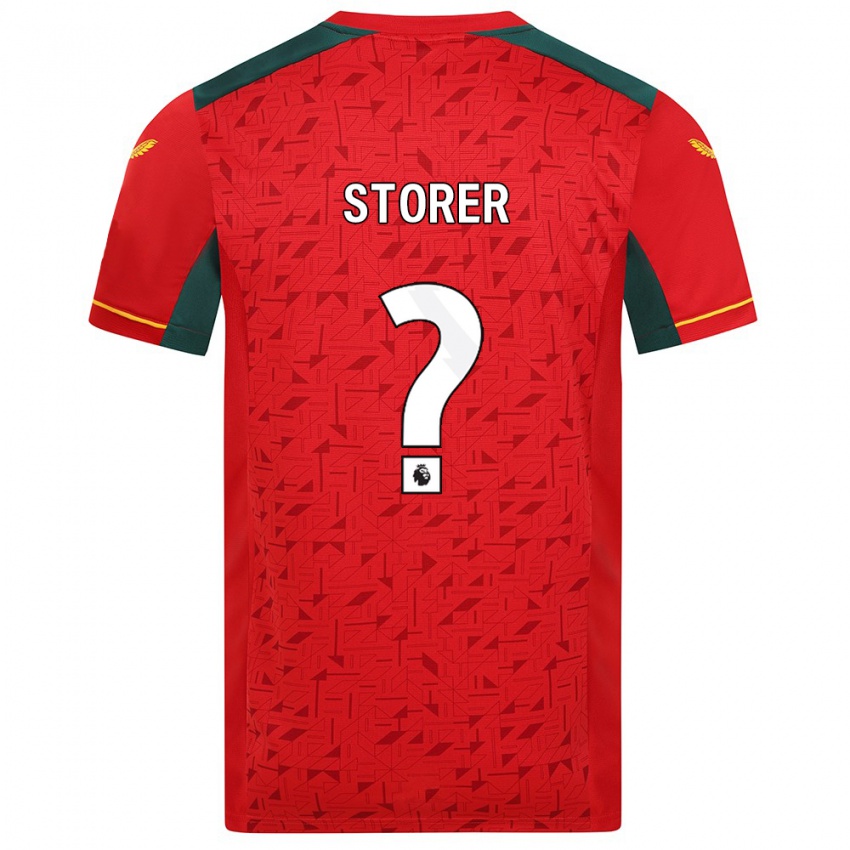Børn James Storer #0 Rød Udebane Spillertrøjer 2023/24 Trøje T-Shirt