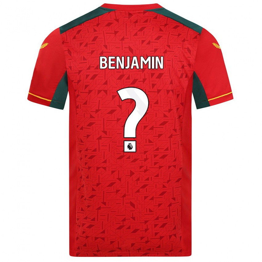 Børn Lewys Benjamin #0 Rød Udebane Spillertrøjer 2023/24 Trøje T-Shirt