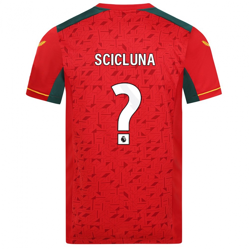 Børn Lucas Scicluna #0 Rød Udebane Spillertrøjer 2023/24 Trøje T-Shirt