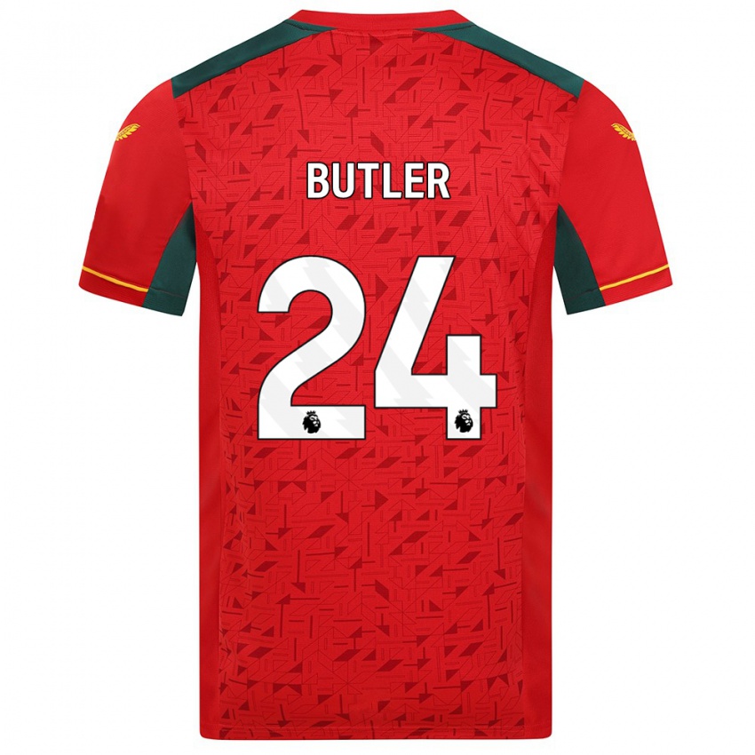 Børn Elli Butler #24 Rød Udebane Spillertrøjer 2023/24 Trøje T-Shirt