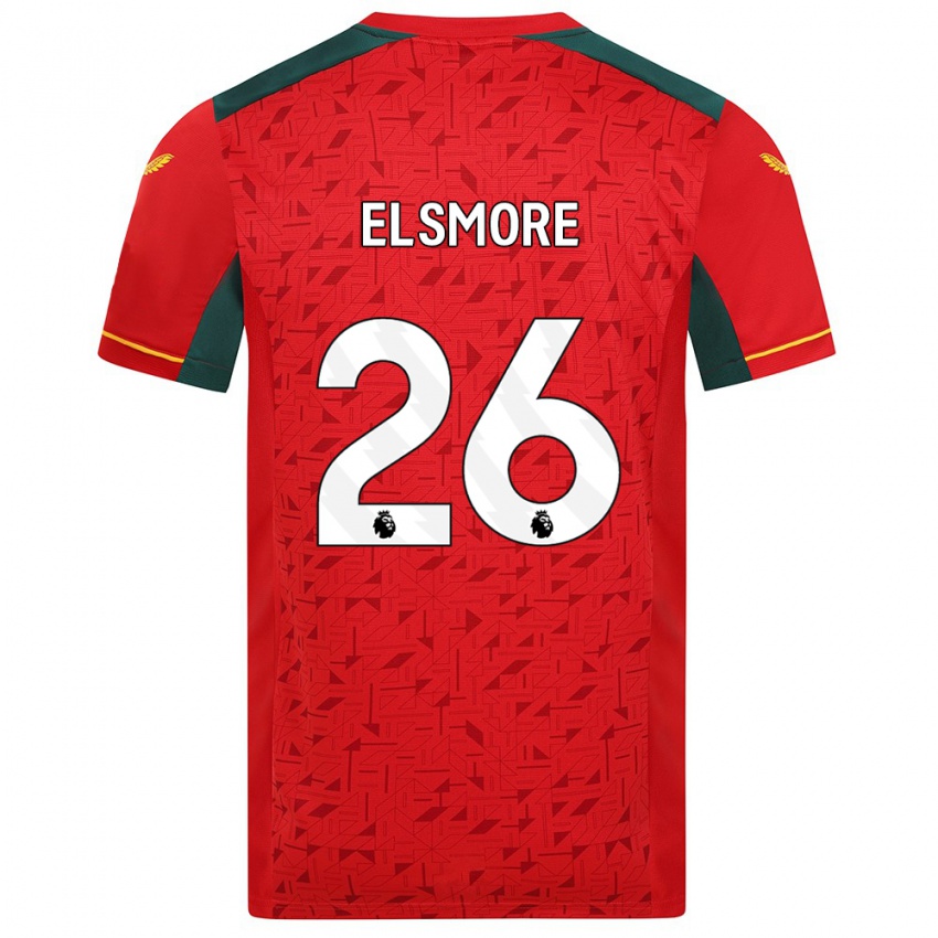 Børn Ria Elsmore #26 Rød Udebane Spillertrøjer 2023/24 Trøje T-Shirt