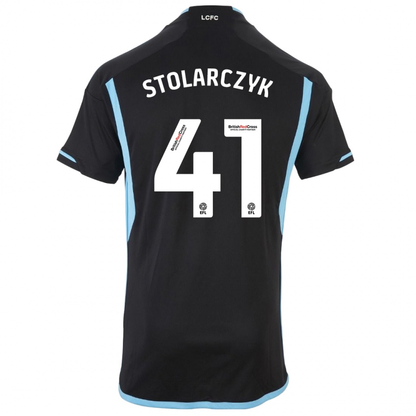 Børn Jakub Stolarczyk #41 Sort Udebane Spillertrøjer 2023/24 Trøje T-Shirt