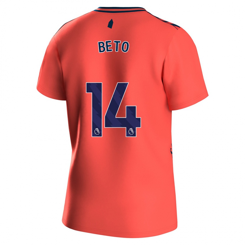 Børn Beto #14 Koral Udebane Spillertrøjer 2023/24 Trøje T-Shirt
