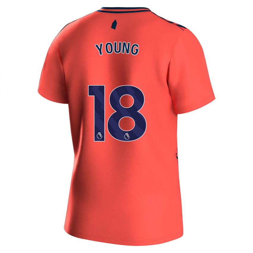 Børn Ashley Young #18 Koral Udebane Spillertrøjer 2023/24 Trøje T-Shirt