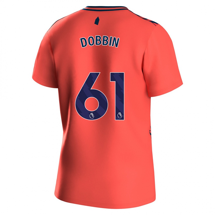 Børn Lewis Dobbin #61 Koral Udebane Spillertrøjer 2023/24 Trøje T-Shirt
