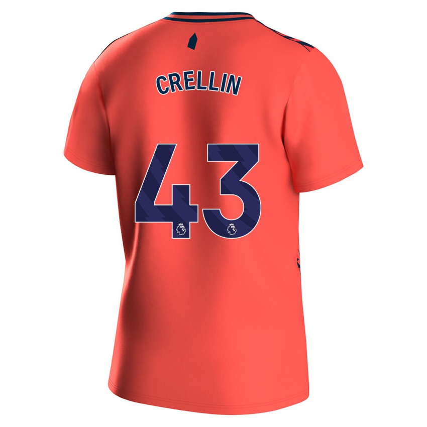 Børn Billy Crellin #43 Koral Udebane Spillertrøjer 2023/24 Trøje T-Shirt