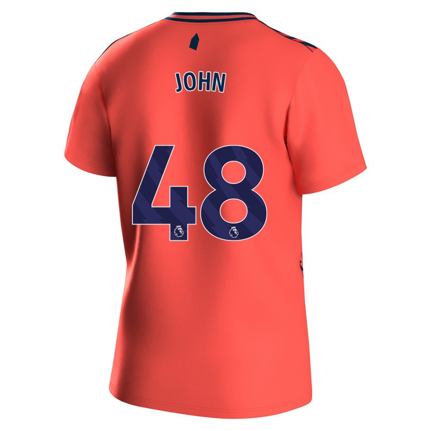 Børn Kyle John #48 Koral Udebane Spillertrøjer 2023/24 Trøje T-Shirt