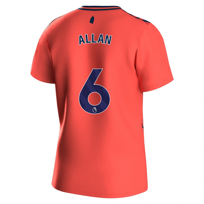 Børn Allan #6 Koral Udebane Spillertrøjer 2023/24 Trøje T-Shirt