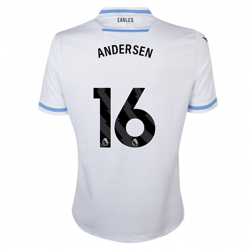 Børn Joachim Andersen #16 Hvid Udebane Spillertrøjer 2023/24 Trøje T-Shirt