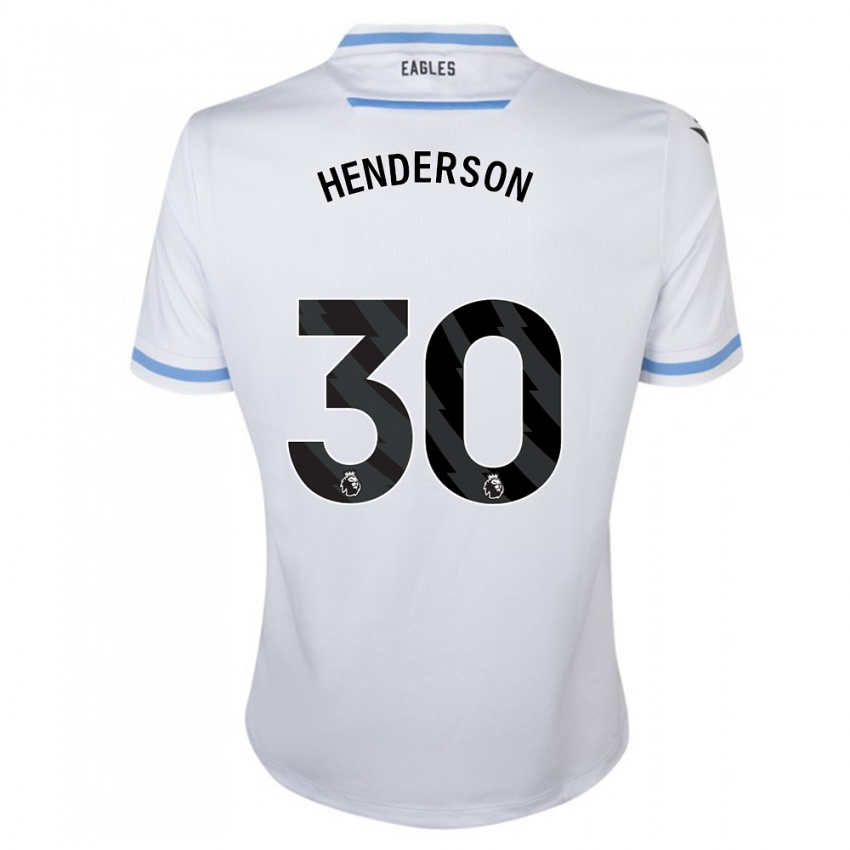 Børn Dean Henderson #30 Hvid Udebane Spillertrøjer 2023/24 Trøje T-Shirt