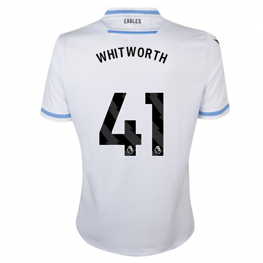 Børn Joe Whitworth #41 Hvid Udebane Spillertrøjer 2023/24 Trøje T-Shirt