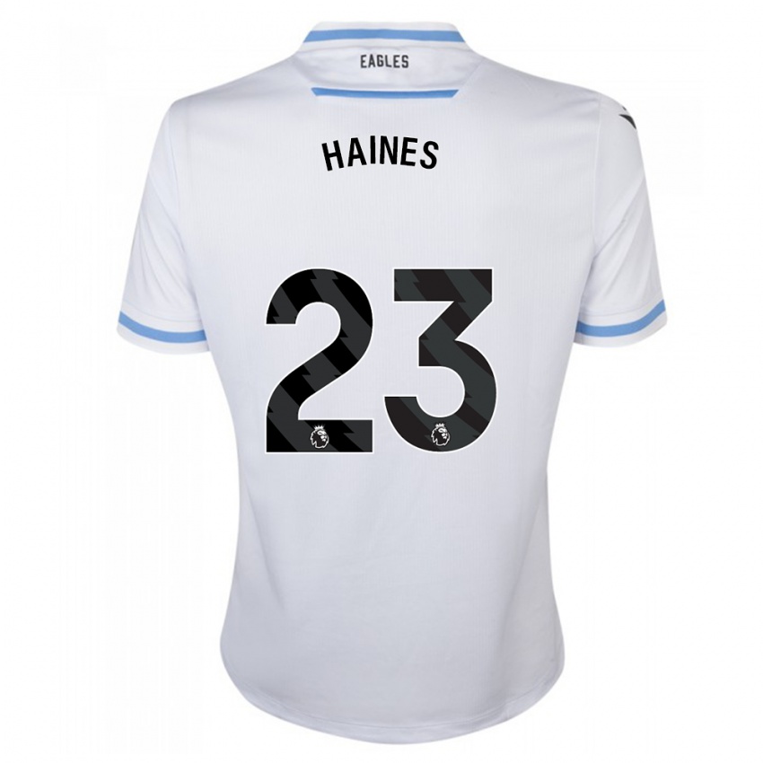 Børn Coral-Jade Haines #23 Hvid Udebane Spillertrøjer 2023/24 Trøje T-Shirt