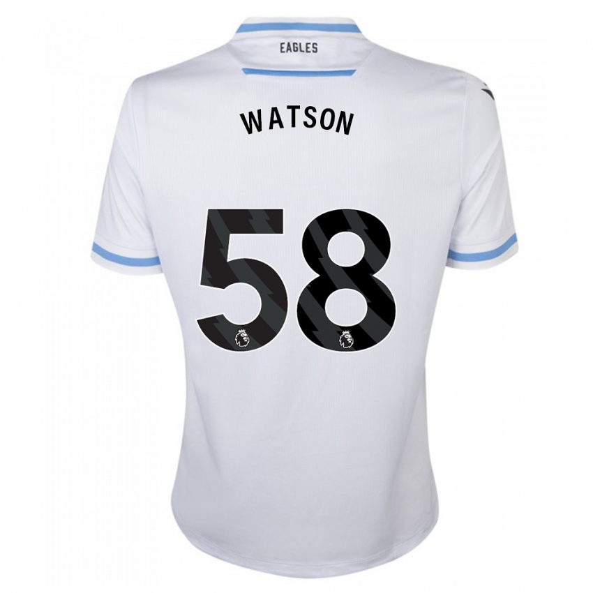 Børn Noah Watson #58 Hvid Udebane Spillertrøjer 2023/24 Trøje T-Shirt