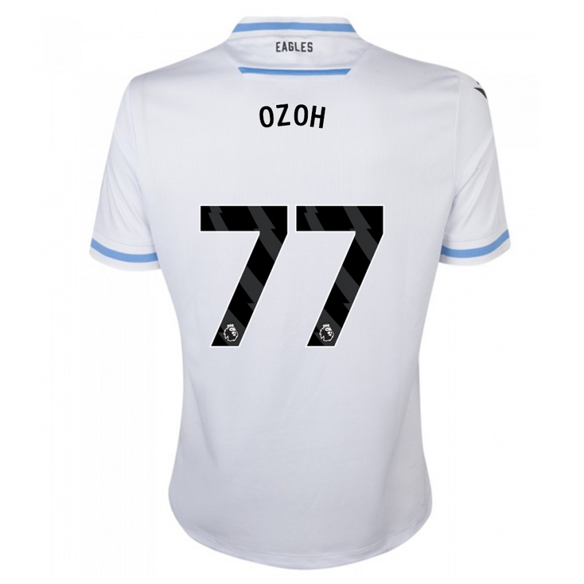 Børn David Ozoh #77 Hvid Udebane Spillertrøjer 2023/24 Trøje T-Shirt