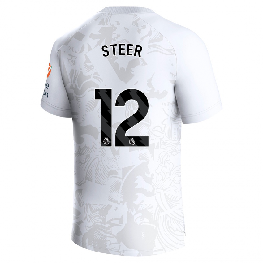Børn Jed Steer #12 Hvid Udebane Spillertrøjer 2023/24 Trøje T-Shirt