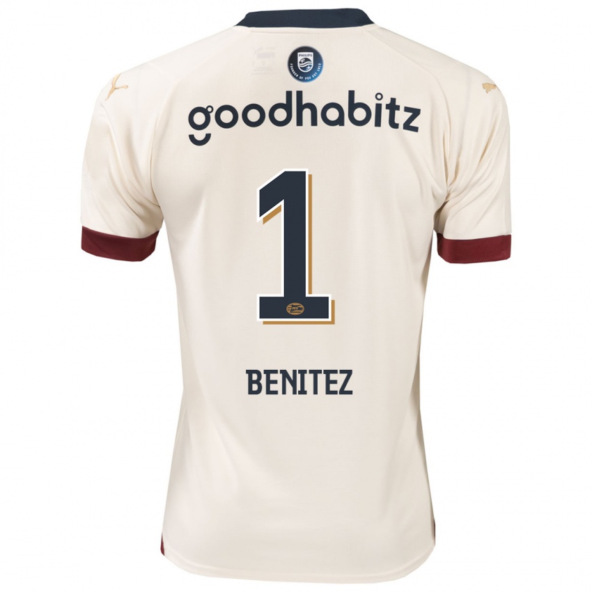Børn Walter Benítez #1 Råhvid Udebane Spillertrøjer 2023/24 Trøje T-Shirt