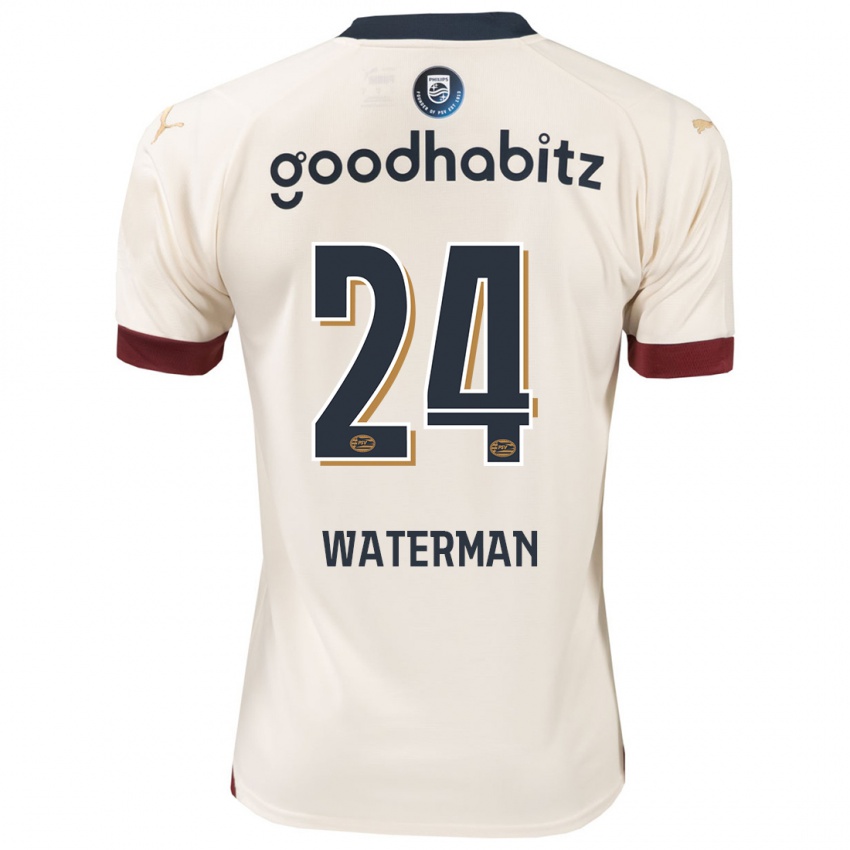 Børn Boy Waterman #24 Råhvid Udebane Spillertrøjer 2023/24 Trøje T-Shirt