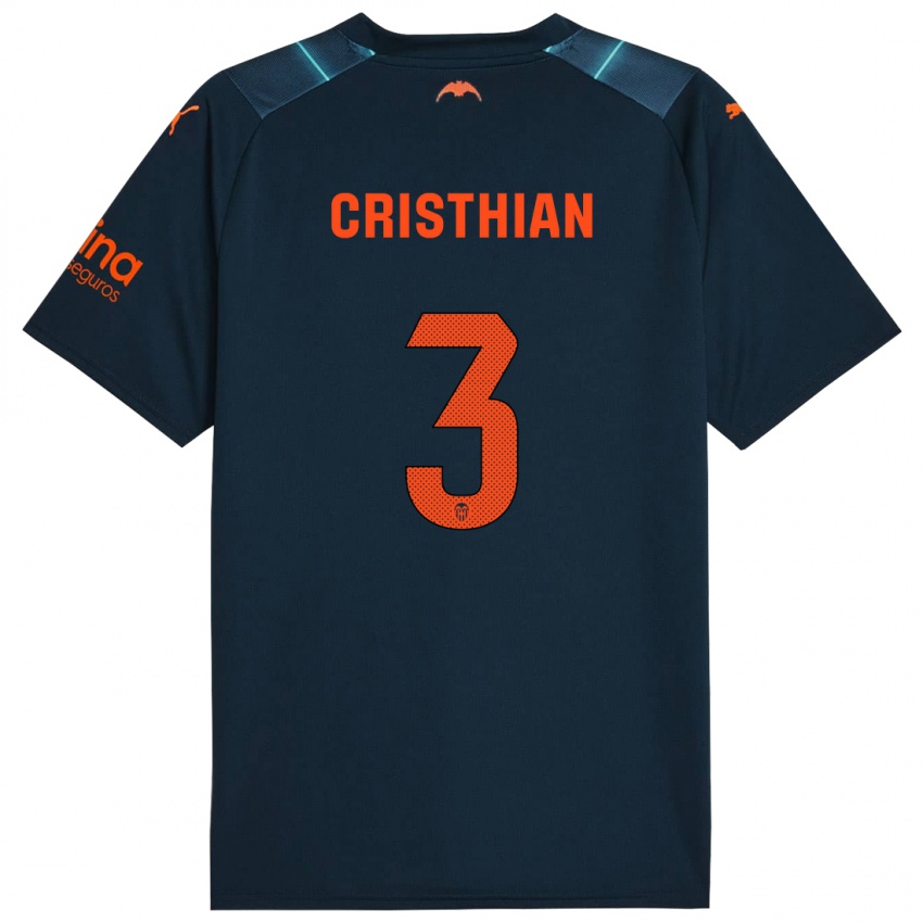 Børn Cristhian Mosquera #3 Marineblå Udebane Spillertrøjer 2023/24 Trøje T-Shirt