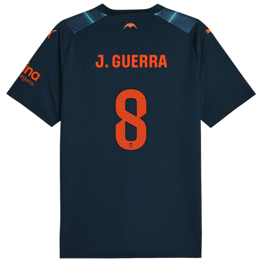 Børn Javi Guerra #8 Marineblå Udebane Spillertrøjer 2023/24 Trøje T-Shirt