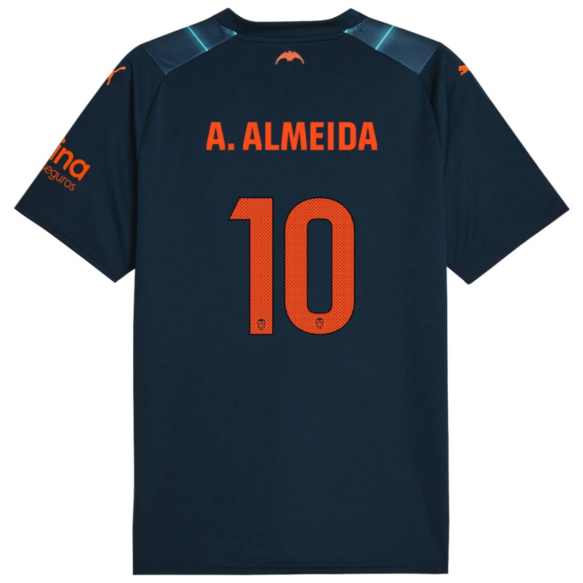Børn André Almeida #10 Marineblå Udebane Spillertrøjer 2023/24 Trøje T-Shirt