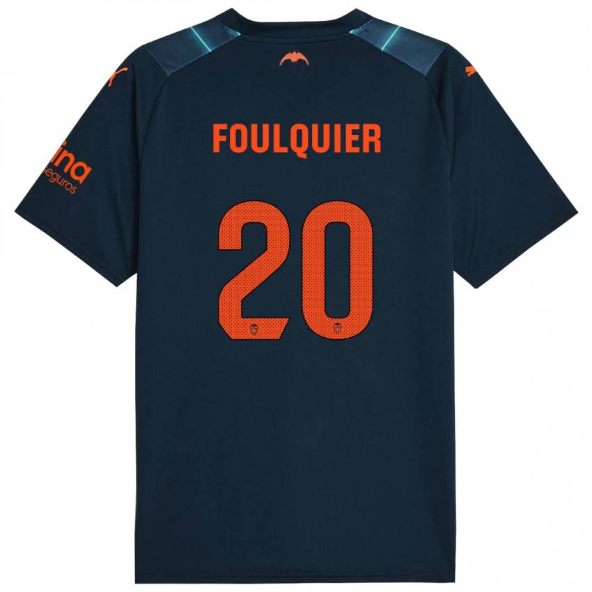 Børn Dimitri Foulquier #20 Marineblå Udebane Spillertrøjer 2023/24 Trøje T-Shirt