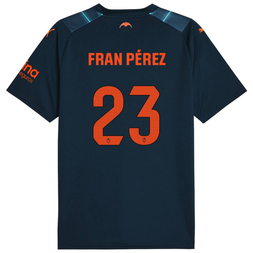 Børn Fran Pérez #23 Marineblå Udebane Spillertrøjer 2023/24 Trøje T-Shirt