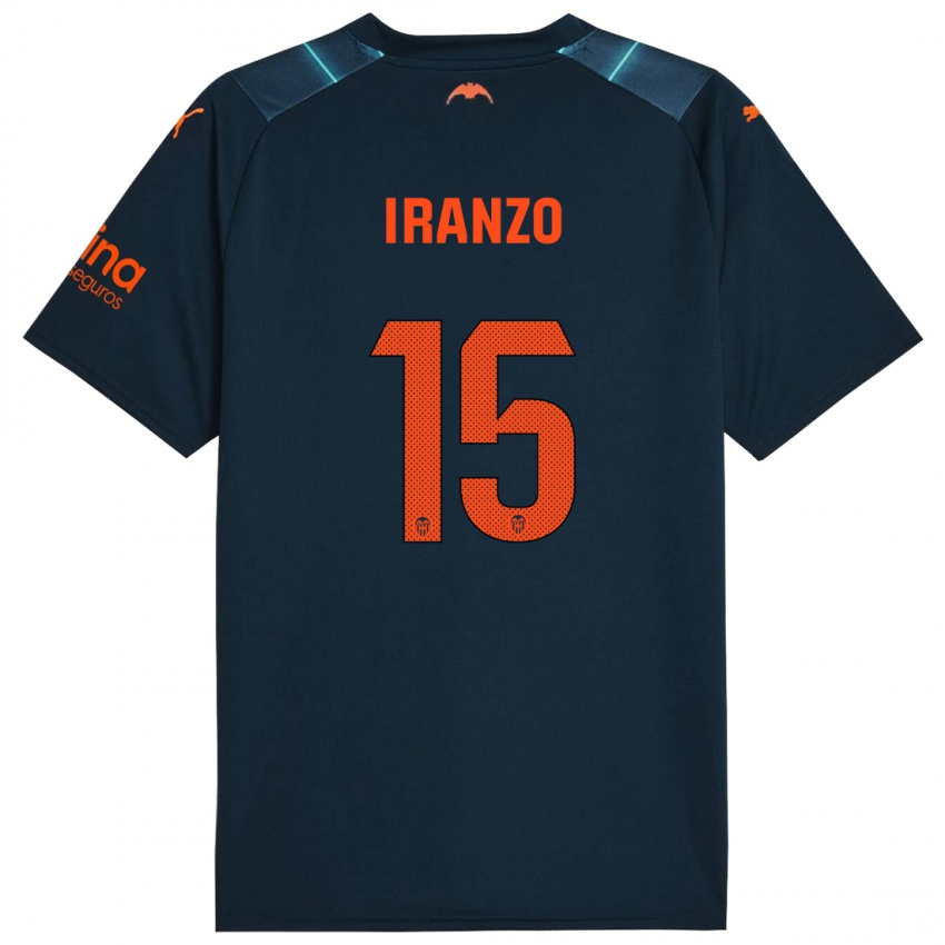 Børn Rubén Iranzo #15 Marineblå Udebane Spillertrøjer 2023/24 Trøje T-Shirt