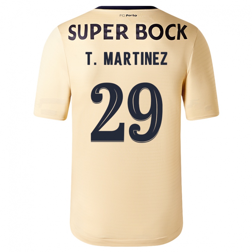 Børn Toni Martinez #29 Beige-Guld Udebane Spillertrøjer 2023/24 Trøje T-Shirt