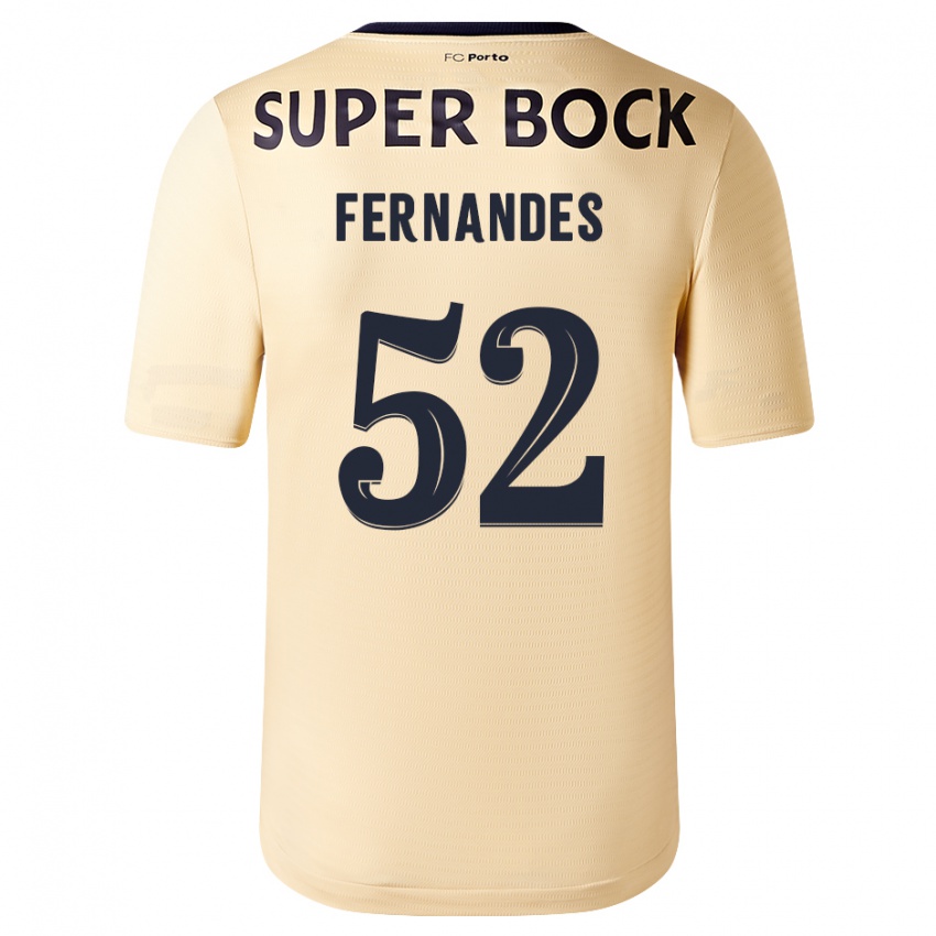 Børn Martim Fernandes #52 Beige-Guld Udebane Spillertrøjer 2023/24 Trøje T-Shirt