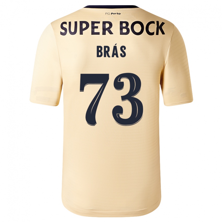 Børn Gabriel Brás #73 Beige-Guld Udebane Spillertrøjer 2023/24 Trøje T-Shirt