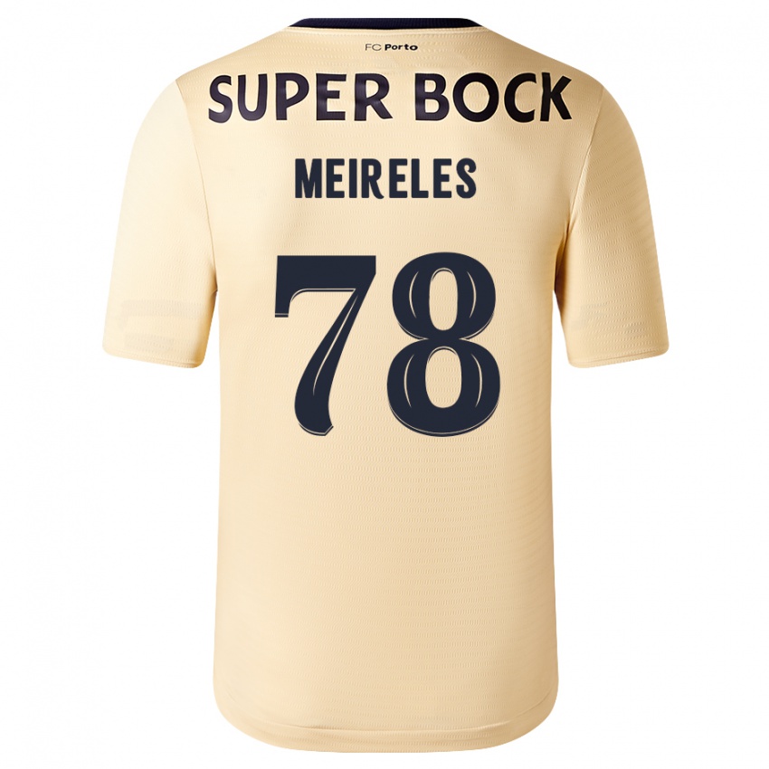 Børn Jorge Meireles #78 Beige-Guld Udebane Spillertrøjer 2023/24 Trøje T-Shirt