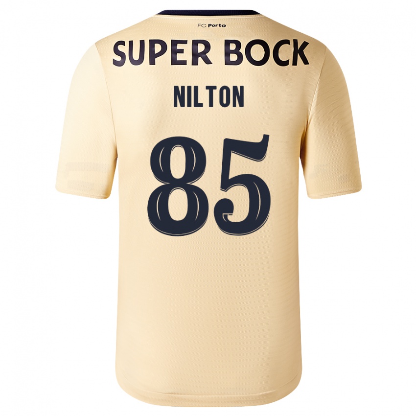 Børn Nilton #85 Beige-Guld Udebane Spillertrøjer 2023/24 Trøje T-Shirt