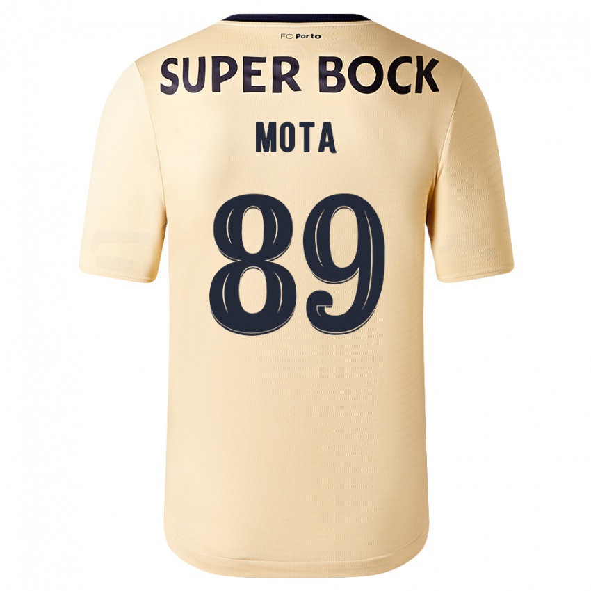 Børn Luís Mota #89 Beige-Guld Udebane Spillertrøjer 2023/24 Trøje T-Shirt