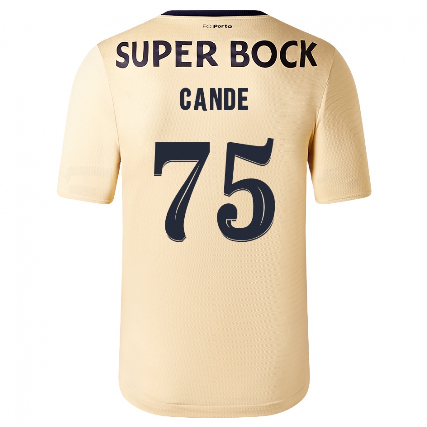 Børn Anhá Cande #75 Beige-Guld Udebane Spillertrøjer 2023/24 Trøje T-Shirt