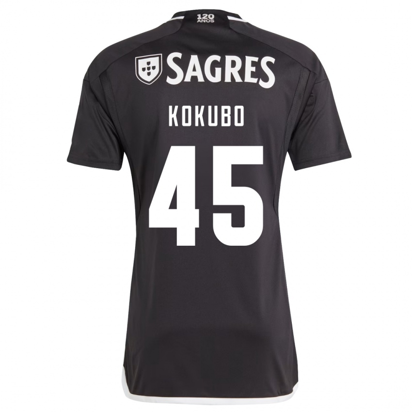 Børn Leo Kokubo #45 Sort Udebane Spillertrøjer 2023/24 Trøje T-Shirt