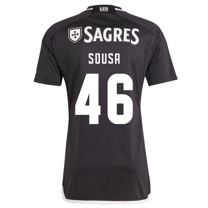 Børn Gerson Sousa #46 Sort Udebane Spillertrøjer 2023/24 Trøje T-Shirt