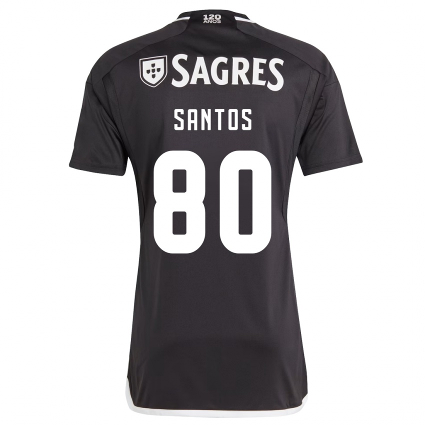 Børn Pedro Santos #80 Sort Udebane Spillertrøjer 2023/24 Trøje T-Shirt