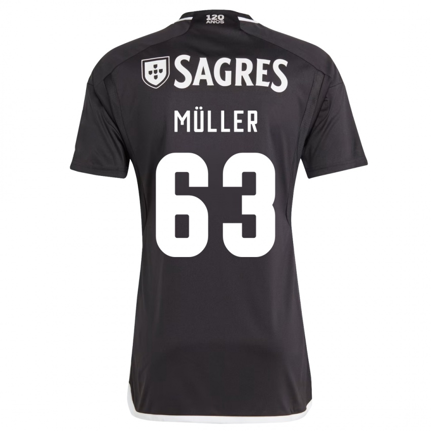 Børn José Müller #63 Sort Udebane Spillertrøjer 2023/24 Trøje T-Shirt