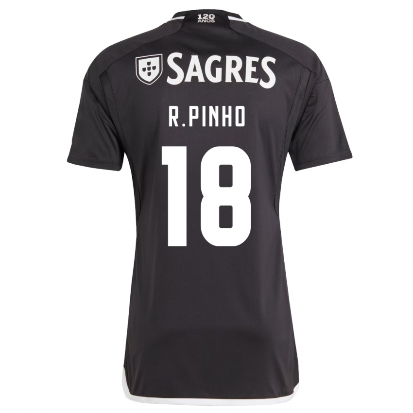 Børn Rodrigo Pinho #18 Sort Udebane Spillertrøjer 2023/24 Trøje T-Shirt