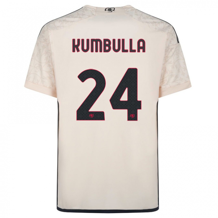 Børn Marash Kumbulla #24 Råhvid Udebane Spillertrøjer 2023/24 Trøje T-Shirt