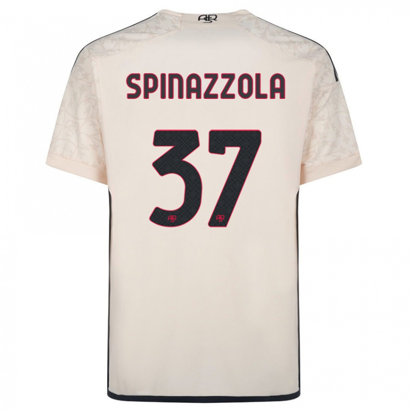 Børn Leonardo Spinazzola #37 Råhvid Udebane Spillertrøjer 2023/24 Trøje T-Shirt